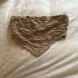 Ruffled Tan Tube Top